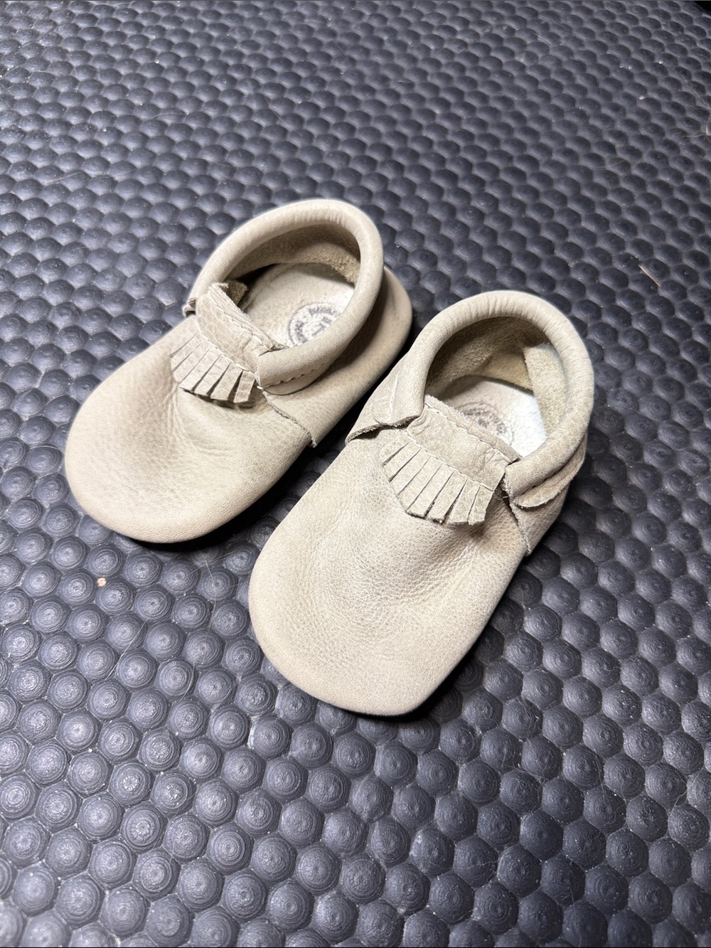 Freshly Picked Kids Moccasin Slip-On Shoes - Beige